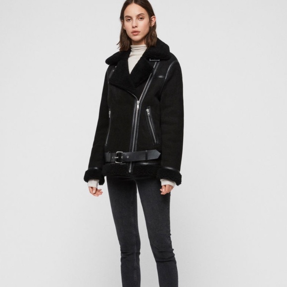 All Saints Shearling Jacket - Picture 4 of 10